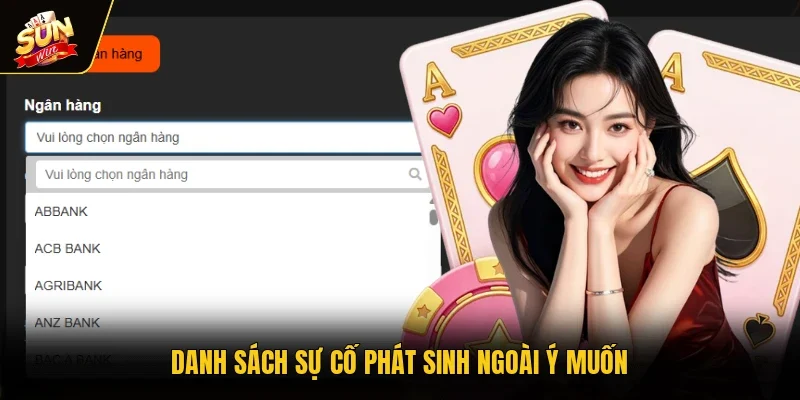 Danh sách sự cố phát sinh ngoài ý muốn